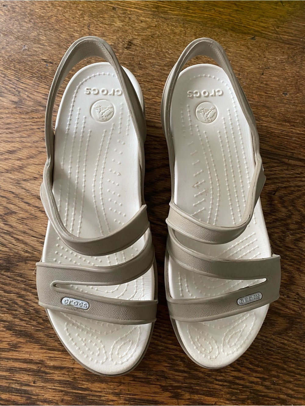 Crocs Patricia  Sandal in Taupe/White 7